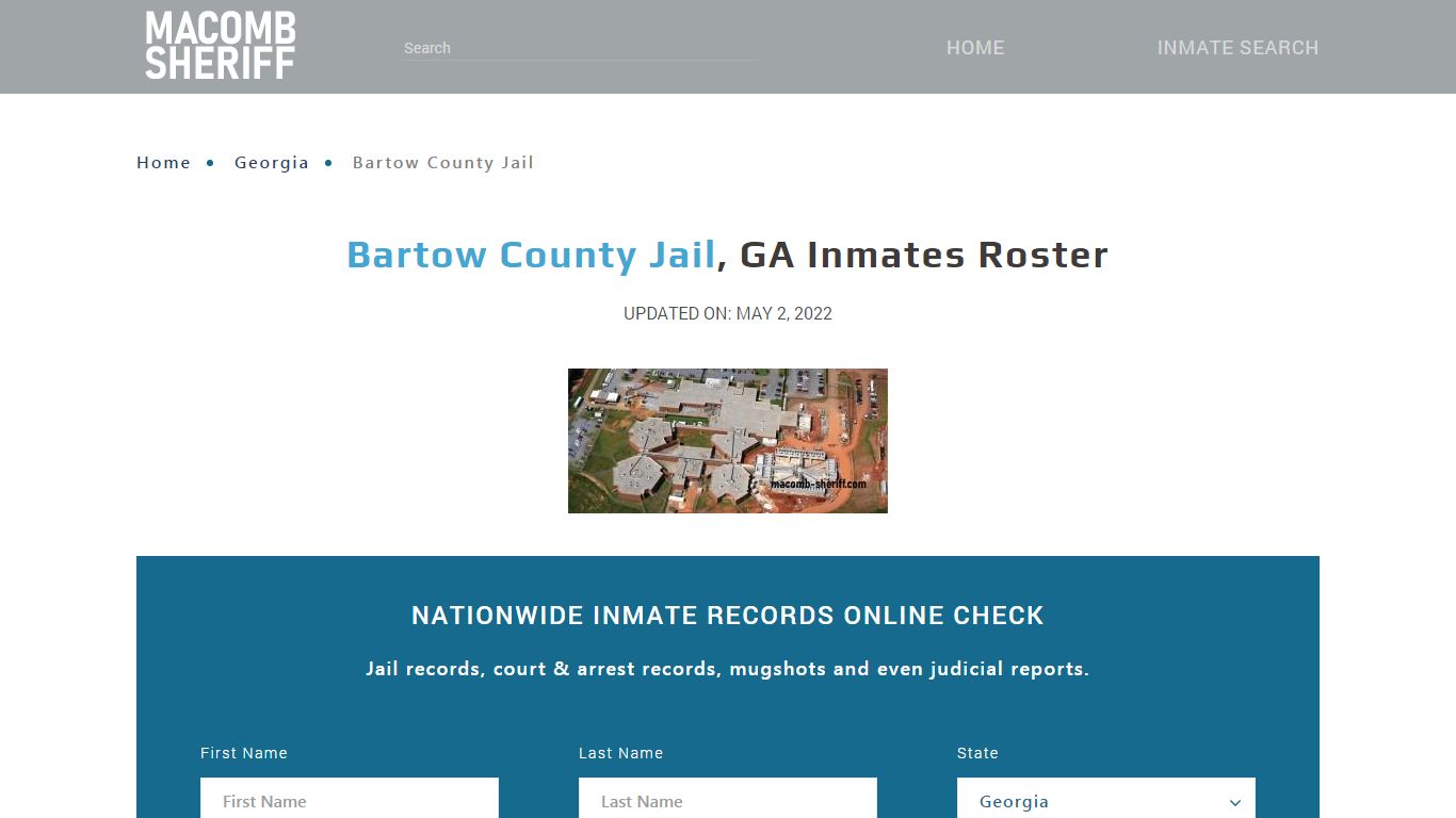Bartow County Jail, GA Jail Roster, Name Search